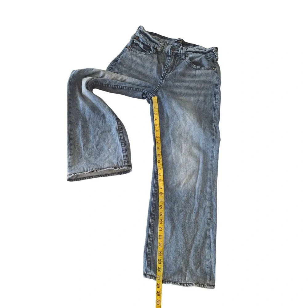 True Religion Vinny Ultra Baggy Jeans Blue Distressed Wide Leg Mens 28 x 29